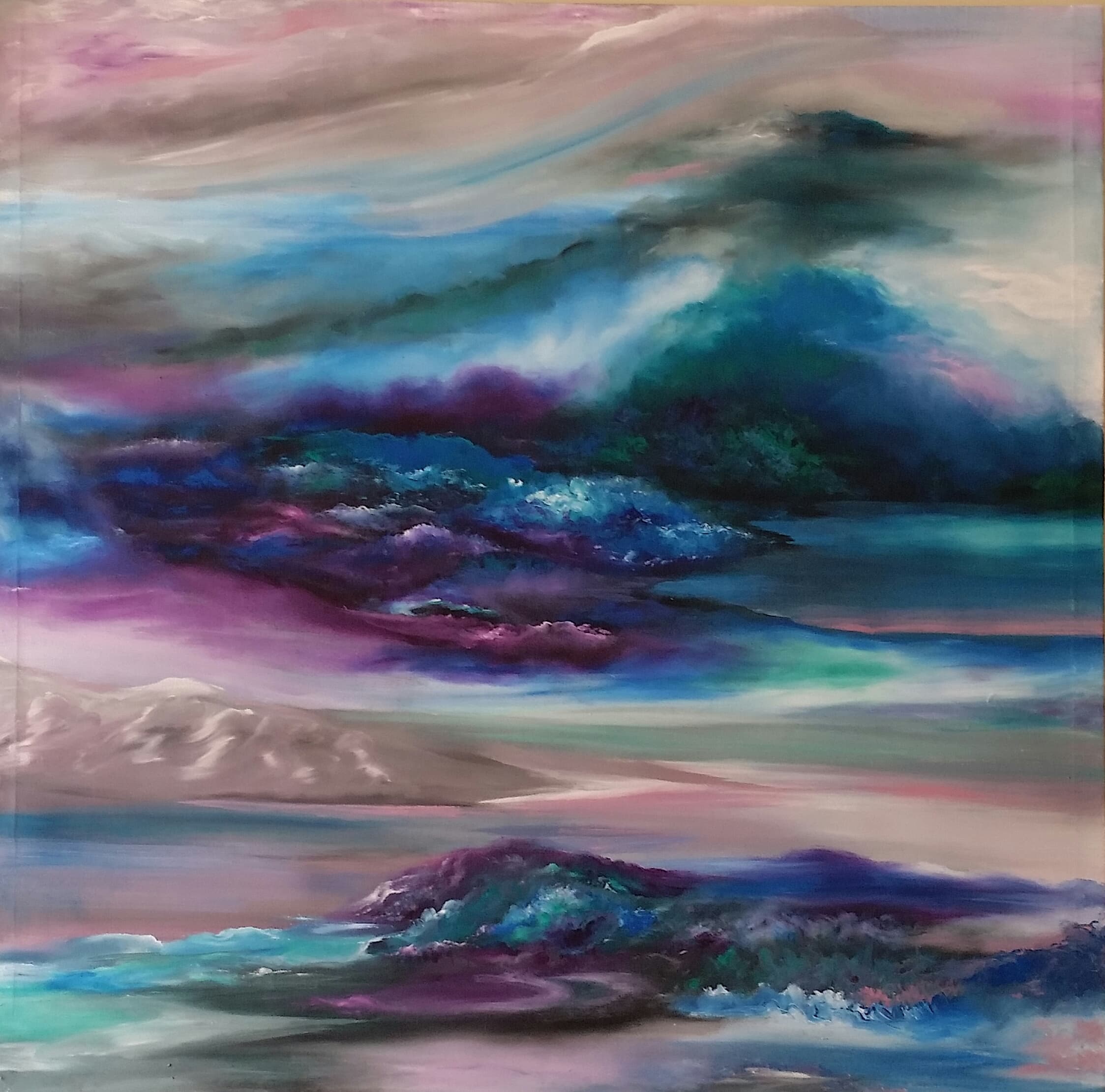 Horizons, 2021, acrylic on canvas, by Omima Aboelnasr